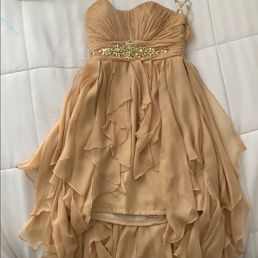 Golden Hi-Low Dress